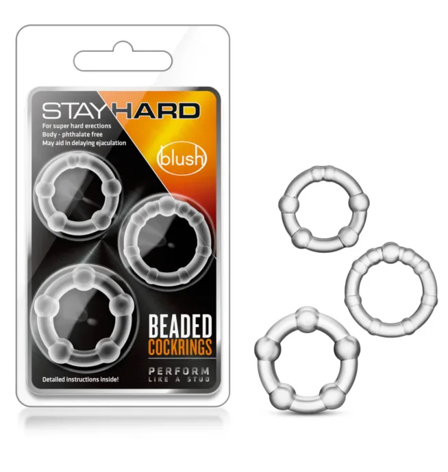 Blush Stay Hard Beaded Cock Rings