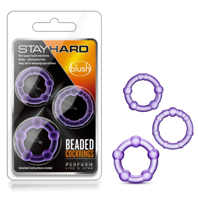 Blush Stay Hard Beaded Cock Rings - Image 3