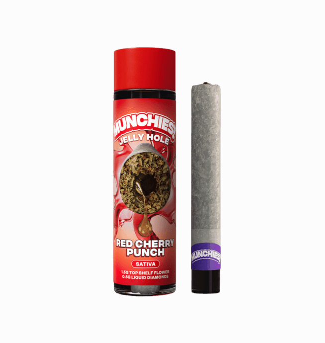 Munchies THC-A Diamond Jelly Hole Pre-Roll 2g - Red Cherry Punch (Sativa)