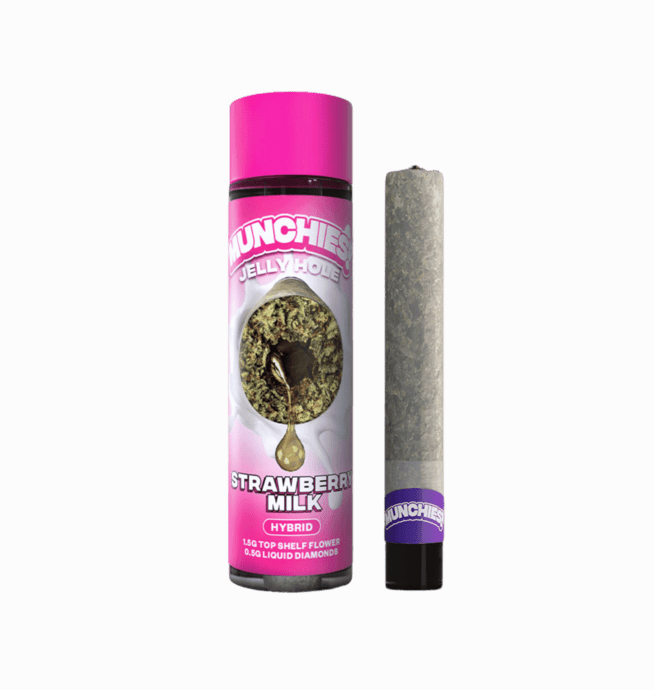 Munchies THC-A Diamond Jelly Hole Pre-Roll 2g - Strawberry Milk (Hybrid)