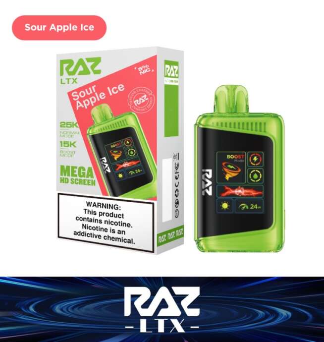 RAZ LTX 25K Disposable 5% – Sour Apple Ice (Fall Edition)