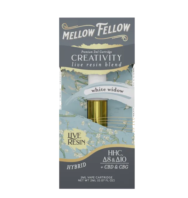 Mellow Fellow - Cartridge - 2ML - Live Resin - Creativity Blend - White Widow (Hybrid)