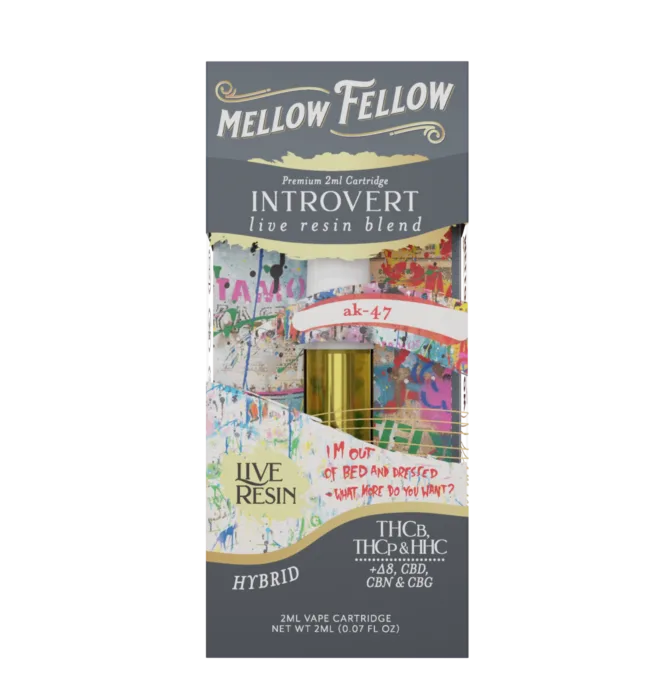 Mellow Fellow - Cartridge - 2ML - Live Resin - Introvert Blend - AK-47 (Hybrid)