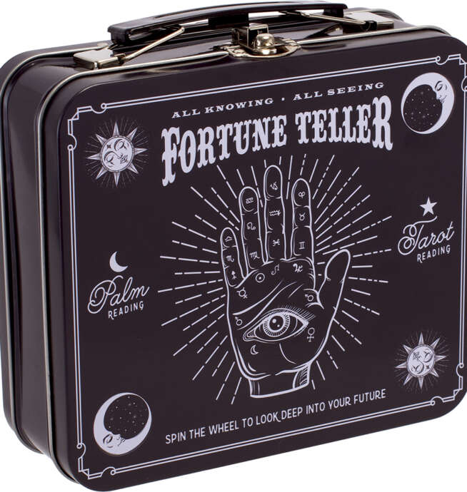 6.5in Large Tin Stash Box - Fortune Teller