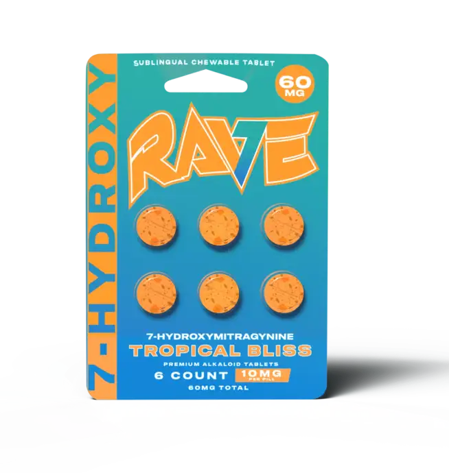 Rave Kratom 7-Hydroxy Tablets - Tropical Bliss