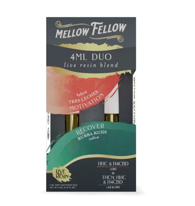 Mellow Felllow - Cartridges - 4ML - Live Resin - Motivation + Recover - Tres Leches/Bubba Kush