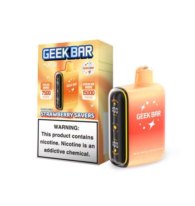 Geek Bar Pulse Disposable – Strawberry Savers (Savers Edition)