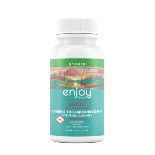 Enjoy Hemp Live Rosin Delta 9 THC + Mushrooms Gummies for Social (Hybrid)