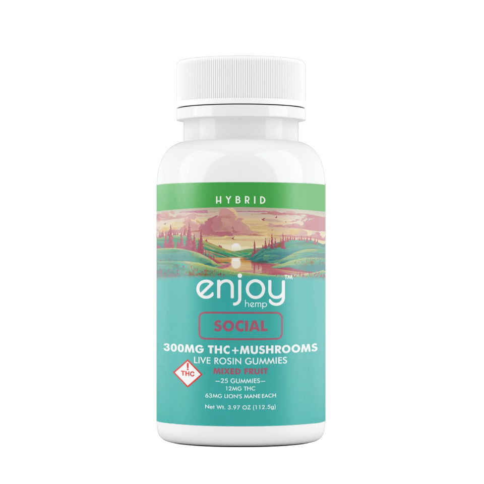 Enjoy Hemp Live Rosin Delta 9 THC + Mushrooms Gummies for Social (Hybrid)