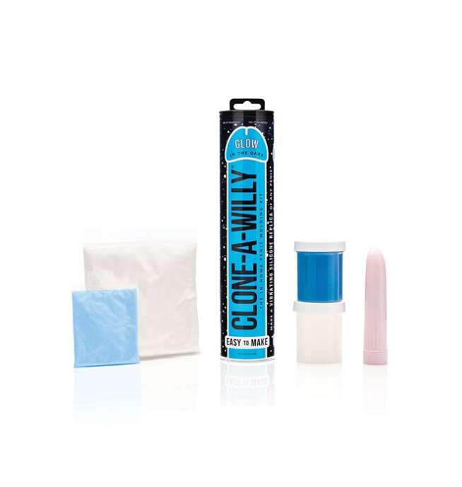 Clone-A-Willy Kit Vibrating Glow in the Dark - Blue - Image 2