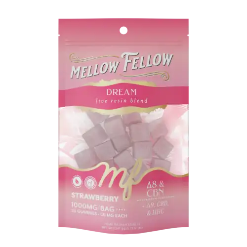 Mellow Fellow Live Resin M-Fusions 20pc Edibles 1000mg Dream Blend Strawberry