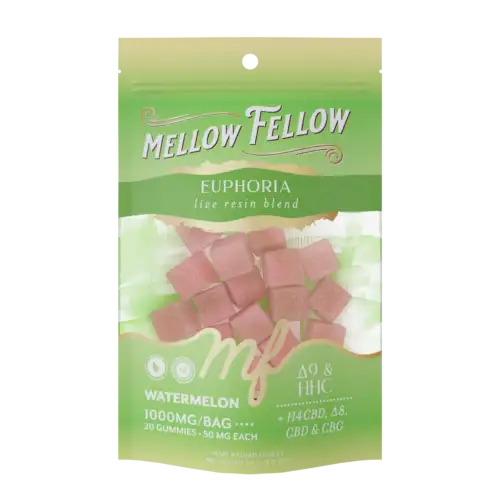 Mellow Fellow Live Resin M-Fusions 20pc Edibles 1000mg Euphoria Blend Watermelon