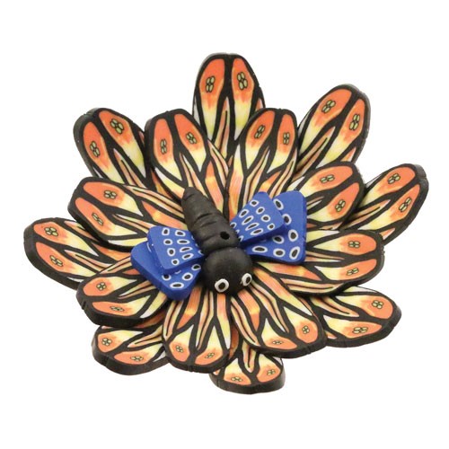 Wild Berry Fimo Round Butterfly Incense Burner