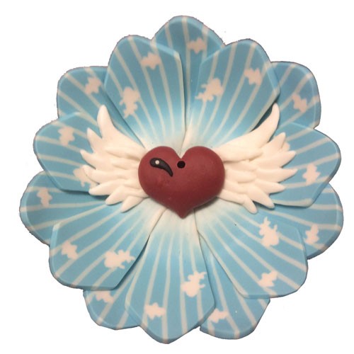 Wild Berry Fimo Round Winged Heart Incense Burner