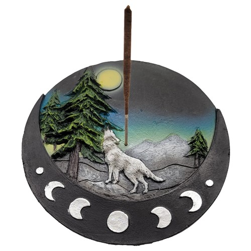 Wild Berry Wolf with Moons Incense Burner