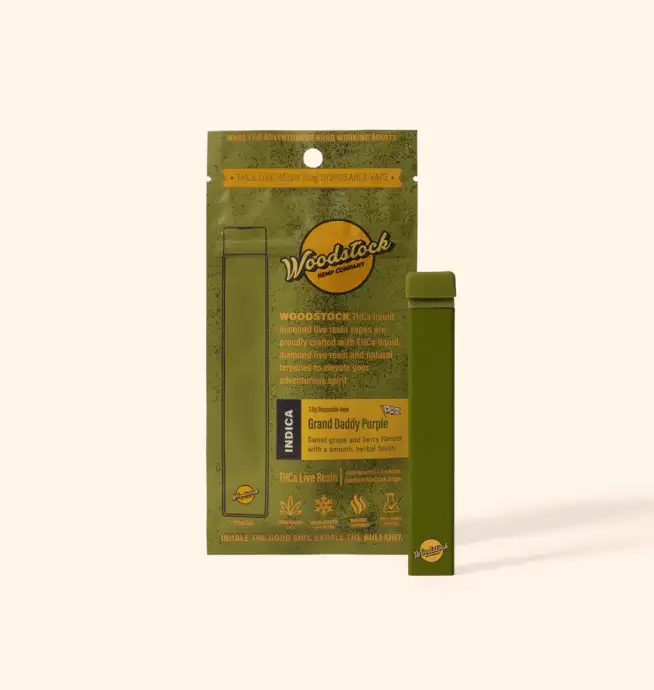 Wildwood Woodstock THCa Liquid Diamond Live Resin 2.0g Disposable – Grand Daddy Purple (Indica)