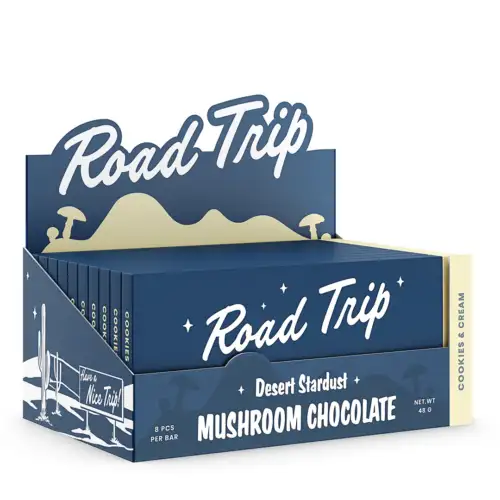 Road Trip Desert Stardust Magic Mushroom Chocolate Bar – Cookies & Cream