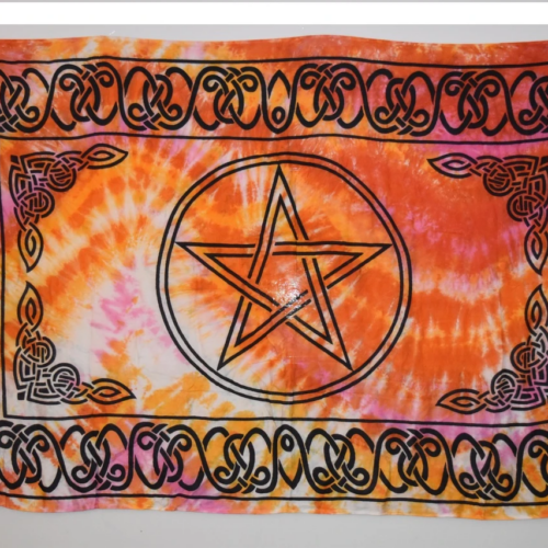 Pentacle Sarong (Red Orange Tie Dye)