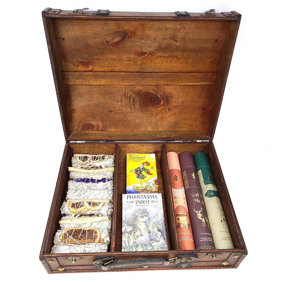 Antique Wooden Travel Suitcase Storage Box Rosewood Color 11.25"L x 14.25"W x 5.25"H - Image 3