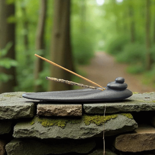 Ceramic Spa-Style Incense Burner – Holds 2 Sticks - 10"L x 2"H