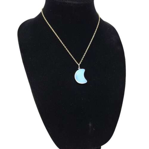 Crescent Moon Shape Opalite Gemstone Pendant
