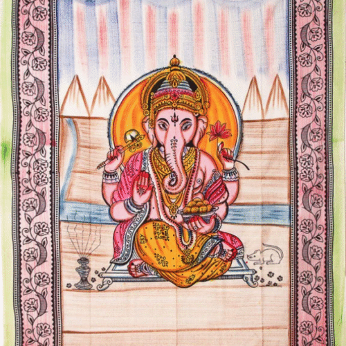 Ganesha Cotton Tapestry 84''x96'' - Multi Color