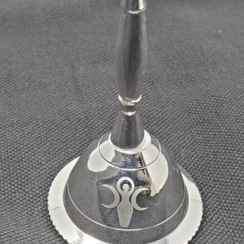 Goddess of Earth Silver Plated Altar Bell - 3"H