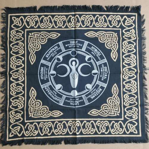 Goddess with Moon Phase & Wicca Calendar Altar Cloth- 24" x 24"