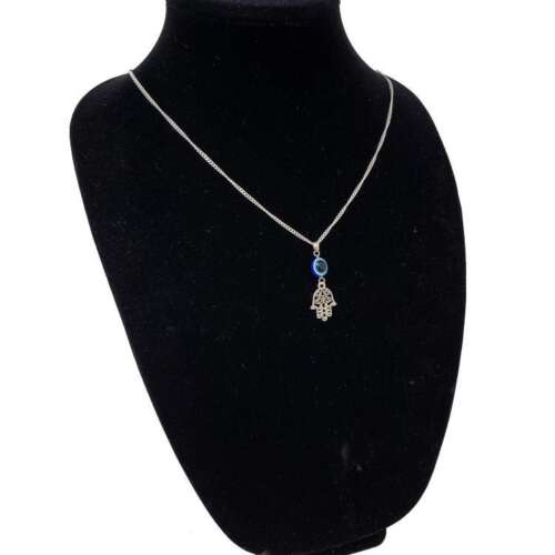 Hamsa Hand Evil Eye bead Necklace with Chain