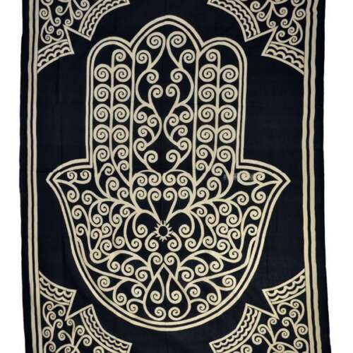 Hand of Compassion Tapestry- 72" x 108" - Black/White