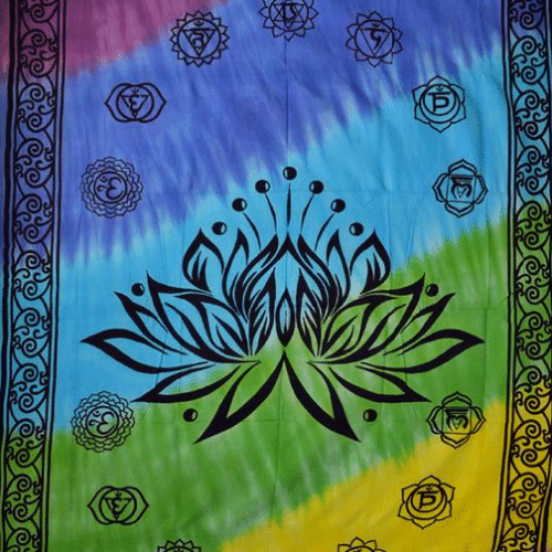 Lotus Chakra - 72"x108" - Tie Dye/Black