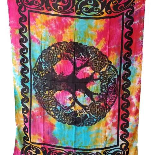 Mandala Tree of Life Sarong 44x72" - Tie Dye Color