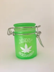 Mini Stash Jar - Green Frosted - Joint Celebration