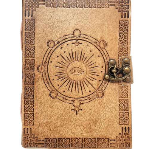 Moon Phase Leather Journal 5x7" with Latch Closure