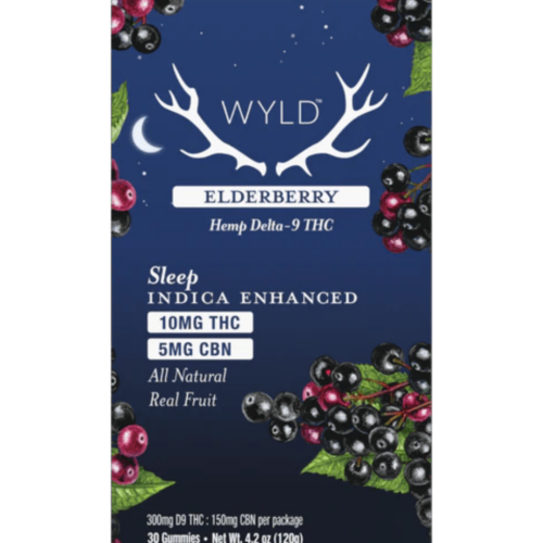 WYLD - Elderberry 10 MG THC + 5 MG CBN Gummies - 500mg - 30ct