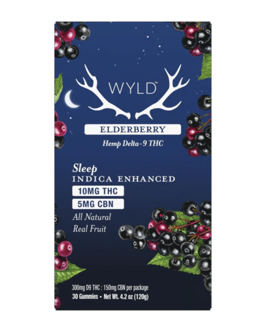 WYLD - Elderberry 10 MG THC + 5 MG CBN Gummies - 500mg - 30ct