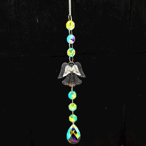 Rainbow Crystal Suncatcher - Angel Design (17"L)
