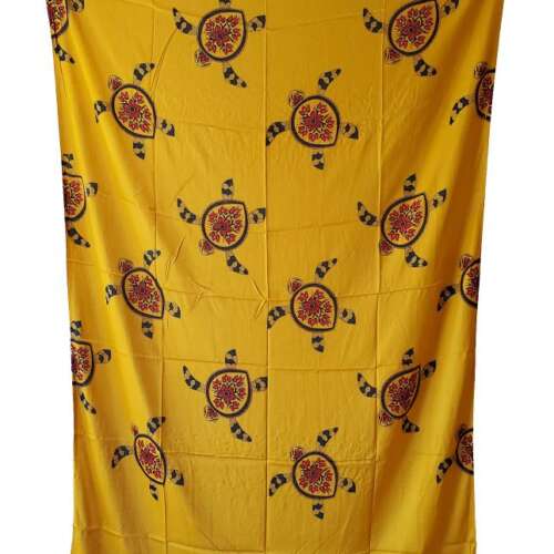 Sea Turtles Sarong 44"x72" - Gold Multi Color