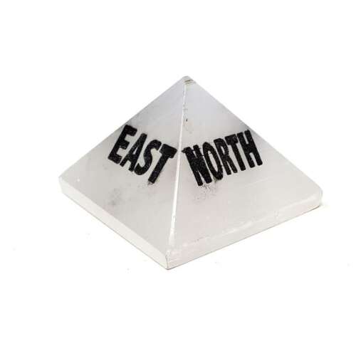 Selenite Directional Pyramid - North, East, South, West
