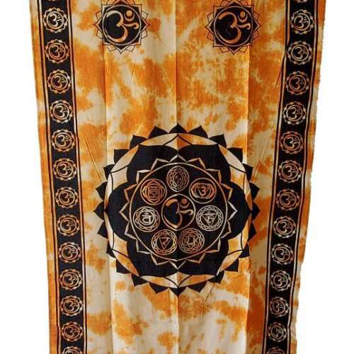 Seven Chakra Cotton Curtain 44" x 88" - Orange