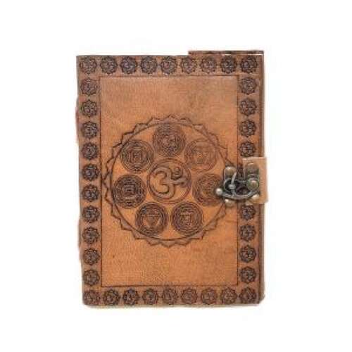 Seven Chakra Leather Journal 5x7" with Latch Closure