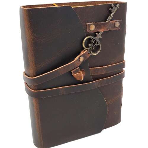 Soft Leather Journal with Key Closure 5x7" (Organic Paper)
