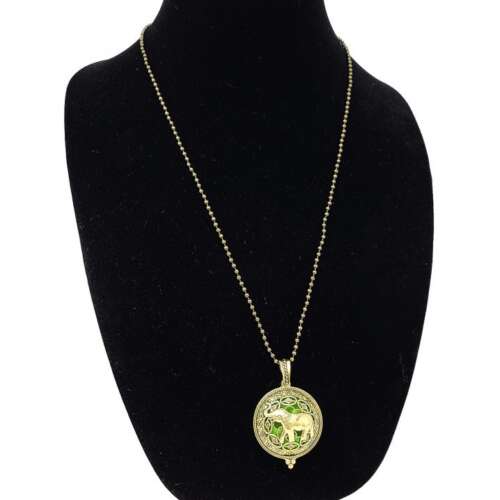 The Dual-Purpose Aromatherapy Diffuser Necklace with Elephant Locket Design Pendant