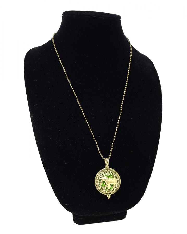 The Dual-Purpose Aromatherapy Diffuser Necklace with Elephant Locket Design Pendant