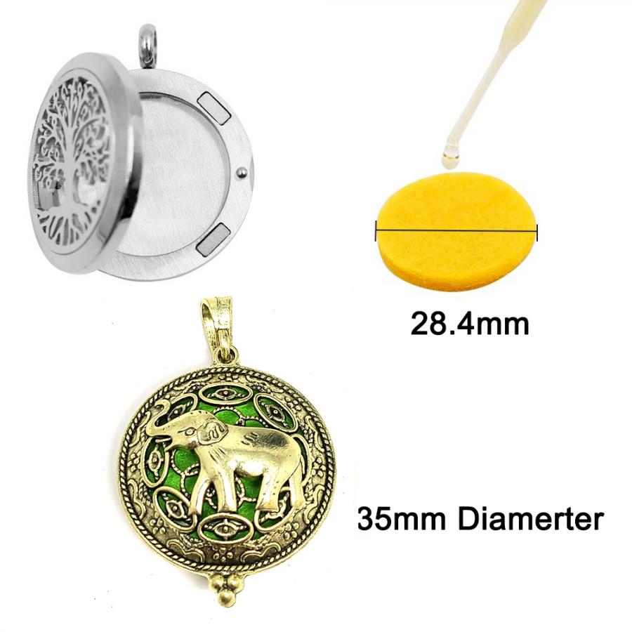 The Dual-Purpose Aromatherapy Diffuser Necklace with Elephant Locket Design Pendant - Image 2