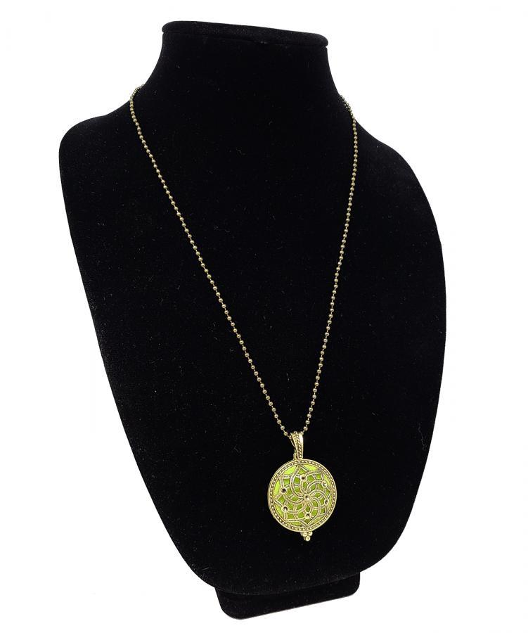 The Dual-Purpose Aromatherapy Diffuser Necklace with Mandala Locket Design Pendant