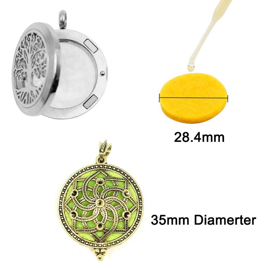 The Dual-Purpose Aromatherapy Diffuser Necklace with Mandala Locket Design Pendant - Image 2