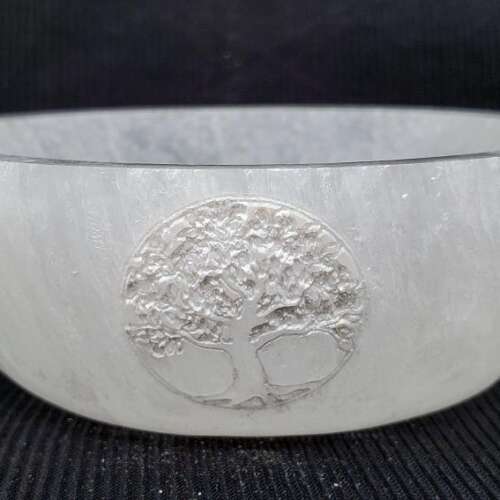 Tree of Life- White Selenite Bowl 3.5"-4" Diameter