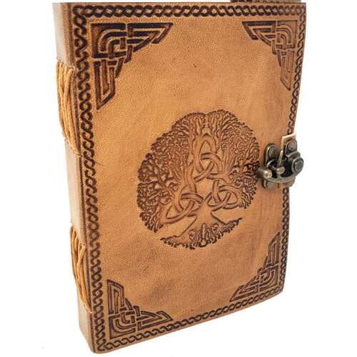 Triquetra Tree of Life Leather Journal 5"x7" (Organic Paper)