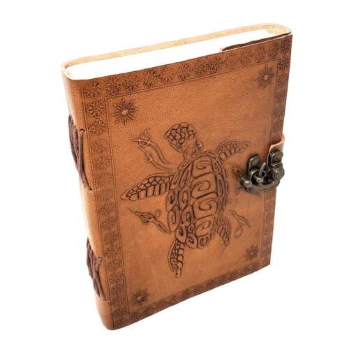 Turtle Leather Journal 5x7" with Latch Closure